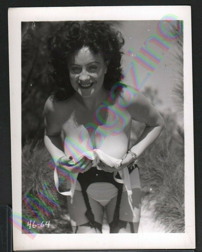 Beautiful Vintage B&W Risque Pinup 4" x 5" Sexy Brunette Cheesecake BA75