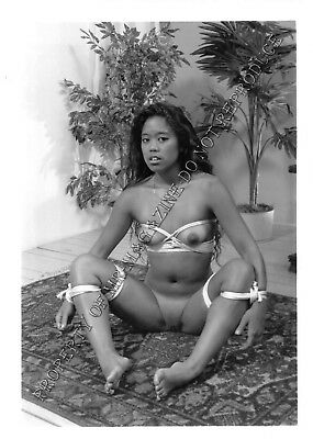 Adult Vintage B&W Photo 5x7 HOM Bondage Beautiful Asian Bound with Rope 41HY