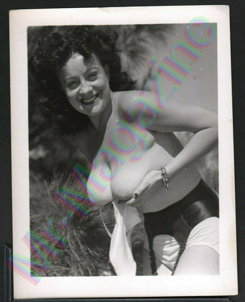 Beautiful Vintage B&W Risque Pinup 4" x 5" Sexy Brunette Cheesecake BA74