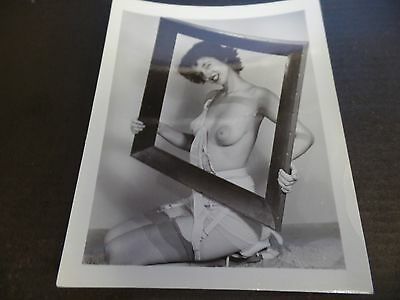 Amateur 1940s Original B&W 18+ Erotic Nude Woman in Lingerie w/ Art Frame Pose6