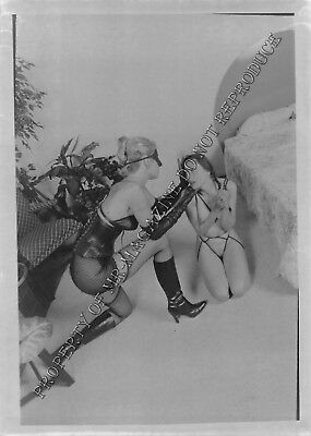 Adult Vintage B&W Photo 5x7 HOM Bondage Brunette Lesbian Bound & Dominated 7ie