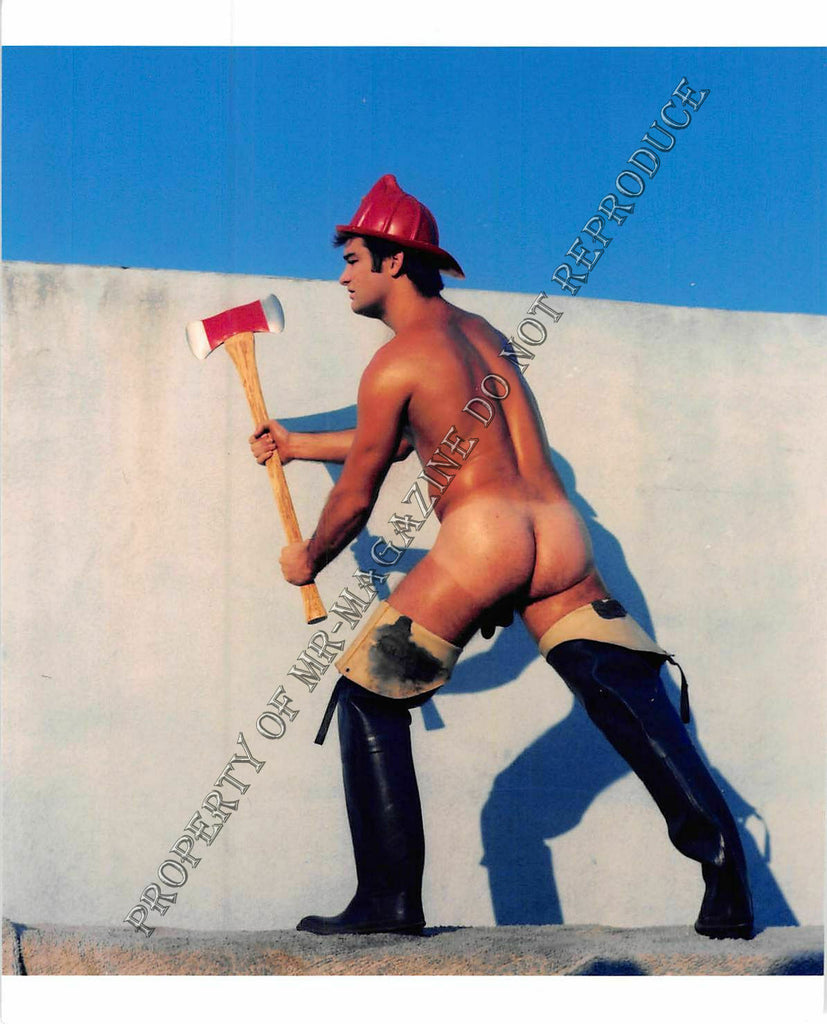 Gay Male 4x5 Photo Nude Sexy Thick Big Dick Hunky Beefcake Fireman Fantasy 282FJ
