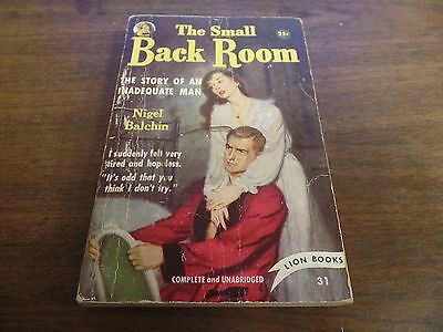 The Small Back Room Nigel Balchin 1950 220pgs Erotic Novel 121815amp