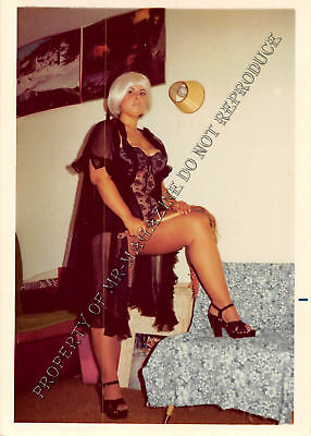 Adult 1970s Photo 3.5x5 Bondage Beautiful Dominatrix Posing Ready to Spank 172HT
