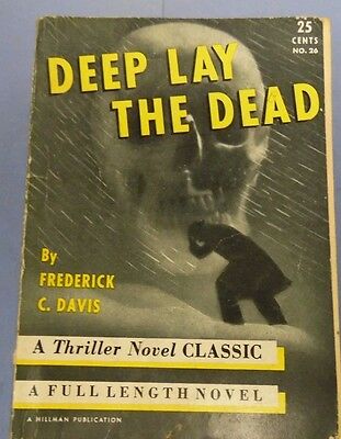 Deep Lay The Dead Adult Novel by Frederick C. Davis #26 1942 061317lm-ep