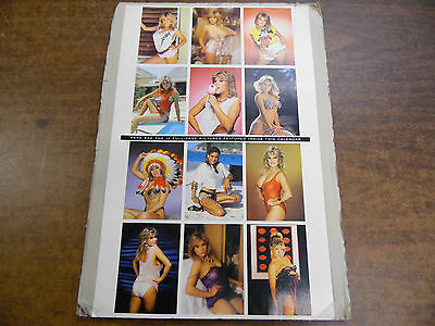Samantha Fox uncut Calandar card insert set 1980s 16x10 inch