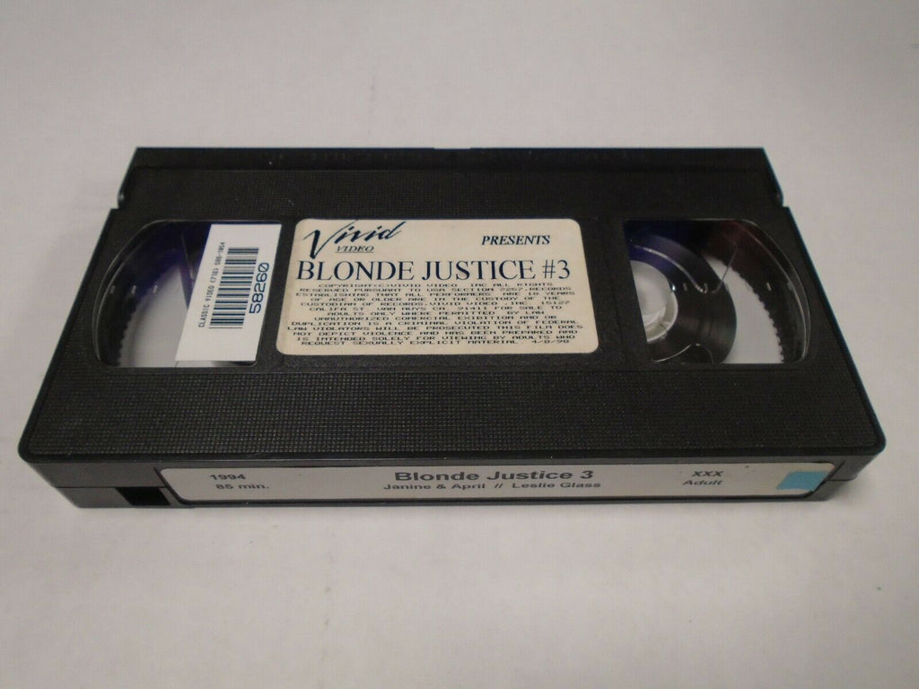 Blonde Justice 3 Janine April Leslie Glass 1994 85mins Adult VHS 031819AMP2