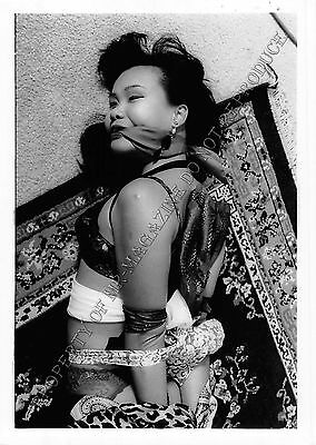 Adult 1990s B&W Photo 5x7 Bondage Beautiful Asian Woman Bound on Floor 123NF