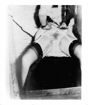 Adult Photo Vintage B&W 4x5 Bondage Beautiful Brunette Bound Dominated 232XU