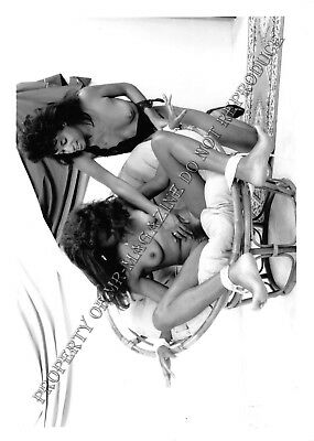 Adult Vintage B&W Photo 5x7 Bondage Sexy Ebony Lesbian Bound & Tickled 188HO