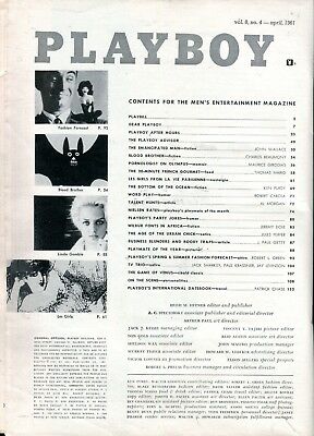 Playboy Magazine Centerfold Nancy Nielsen April 1961 N0 Cover 061518lm-ep