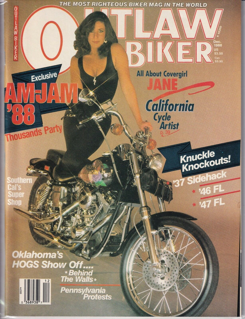 Outlaw Biker Magazine Jane From Cali Am-Jam '88 December 1988 013019REP