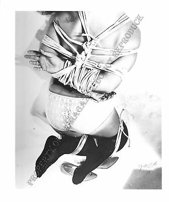 Adult Vintage B&W Photo 4x5 Bondage Beautiful Brunette Bound & Dominated 83WL