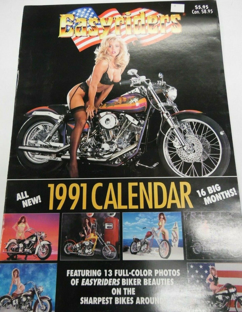 Easyriders Biker Beauties 1991 Wall Calendar 16" x 11" 042419lm-ep2