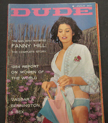 Dude Busty Adult Magazine Fanny Hill July 1964 vg 070215lm-ep
