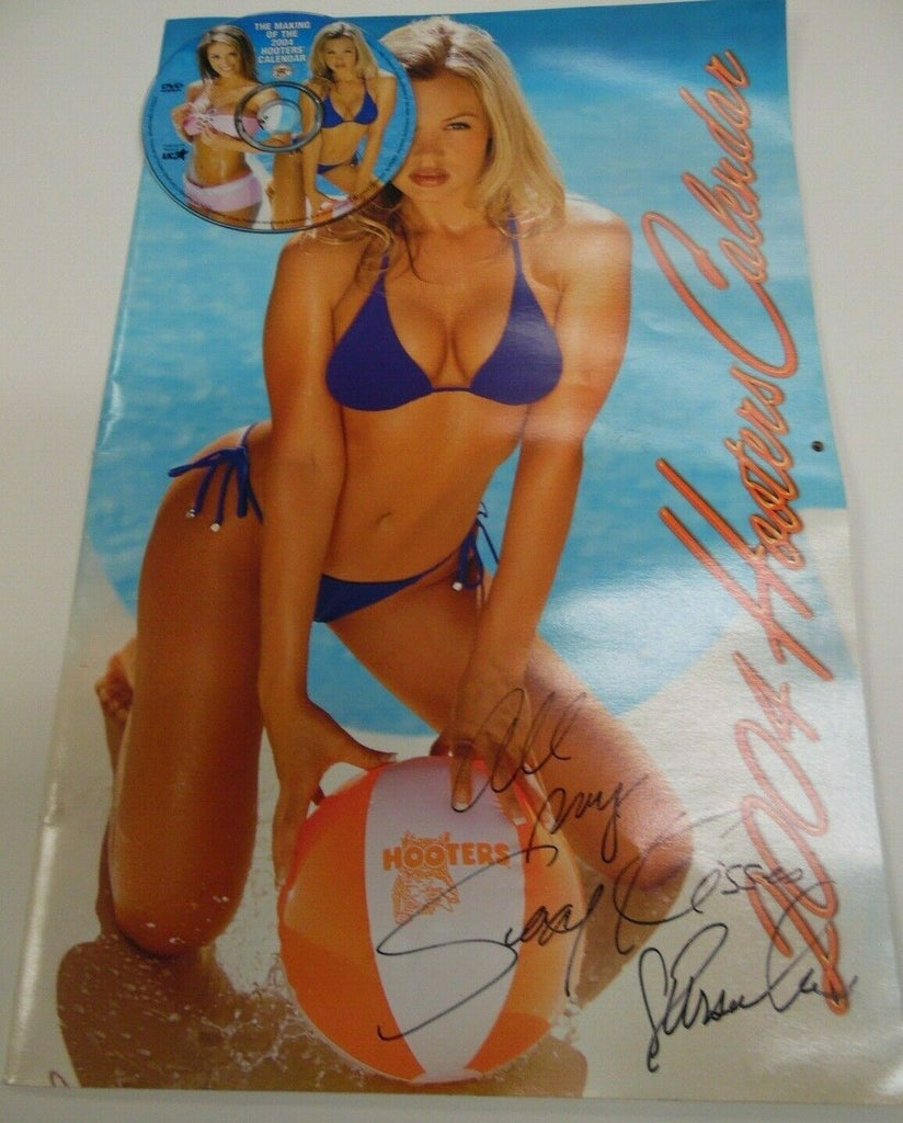Unbranded Hooters 2004 Wall Calendar Signed w/ DVD 17" x 11" 022219lm-ep