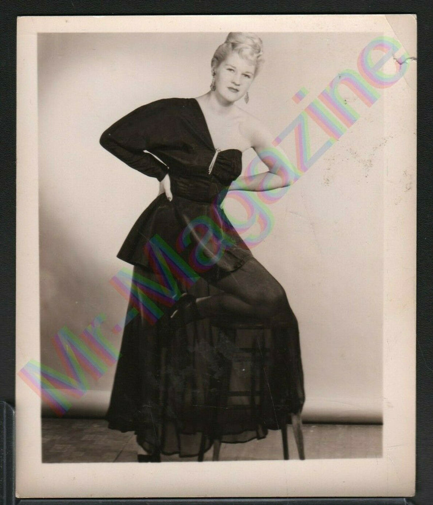 Vintage B&W Risque Pinup 4" x 5" Sexy Blonde Cheesecake BH35