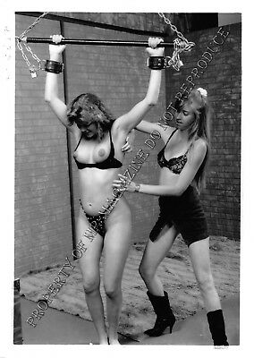 Adult Vintage B&W Photo 5x7 Bondage Beautiful Lesbian Bound & Tickled 121HO
