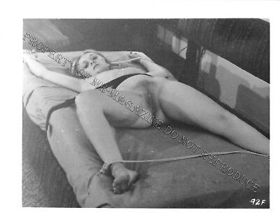 Adult Photo Vintage B&W 4x5 Bondage Beautiful Blonde Bound Dominated 346XU