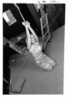 Adult 1990s B&W Photo 5x7 Bondage Beautiful Blonde Bound with Rope 291MY