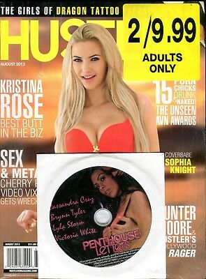 Lot Of 2 Magazines w/DVD Hustler August / Penthouse May 2013 030818lm-ep2 - New