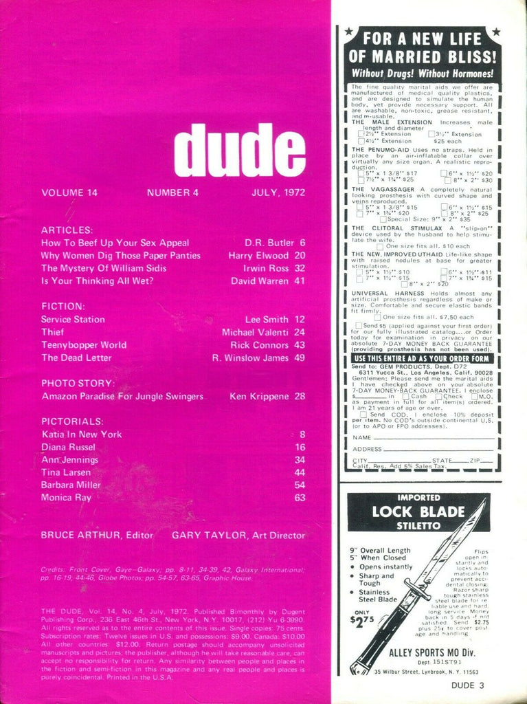 Dude Magazine July 1972 Readers Copy 082019lm-ep