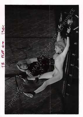 Adult 1990s B&W Photo 5x7 Bondage Beautiful Blonde Lesbian Bound & Whipped 14PL