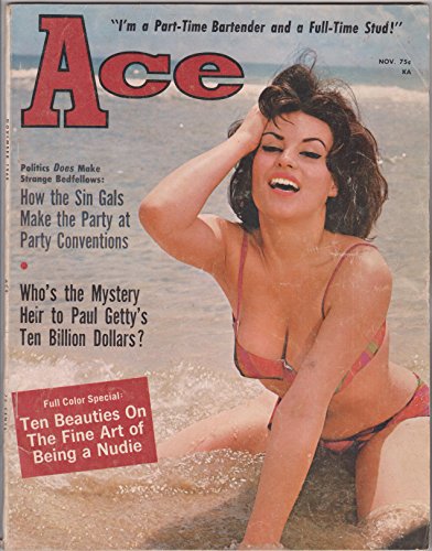 Ace Busty Adult Vintage Magazine "Ten Beauties on the Fine Art of Being Nude" November 1968 Cheesecake