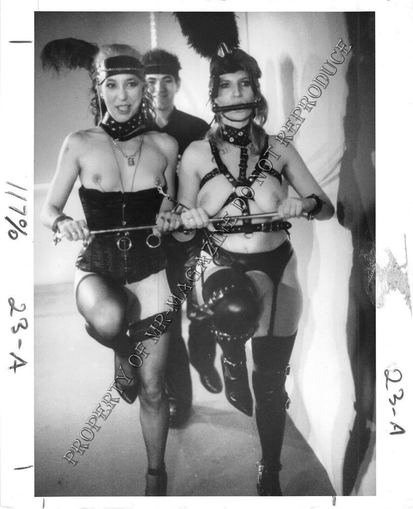 Adult B&W Photo 8X10 HOM Bondage Busty Women Lined Up Paraded Bound Fetish 21FR