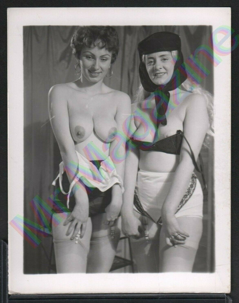 Vintage B&W Risque Pinup 4" x 5" Sexy Blonde and Brunette Cheesecake AY80