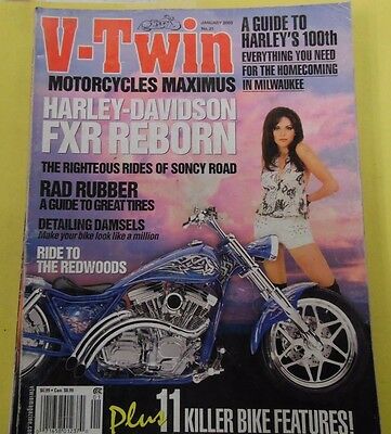 V-Twin Biker Magazine Harley-Davidson FXR Reborn January 2003 012613lm-epa