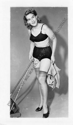 Adult Vintage B&W Photo 2.5x4 Sexy Pin Up Lesbians Undressing Strip Tease 64HR
