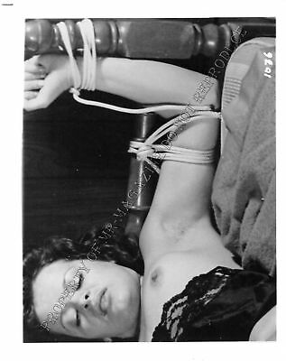 Adult Photo Vintage B&W 4x5 Bondage Beautiful Brunette Bound Dominated 116XU
