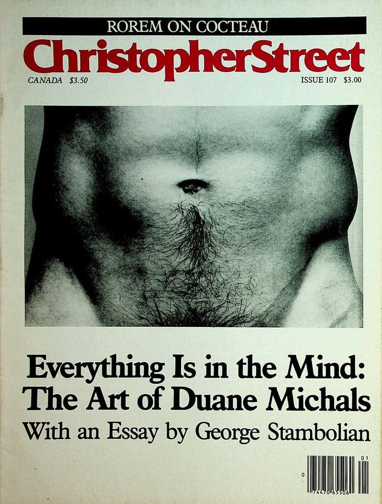Christopher Street Gay Magazine The Art Of Duane Michals #107 1987 011321lm-ep