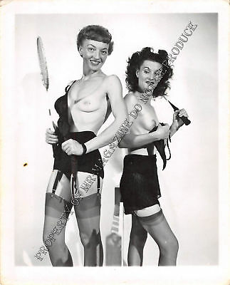 Adult Vintage B&W Photo 4x5 Beautiful Pinup Lesbians Posing Nude Together 230HU