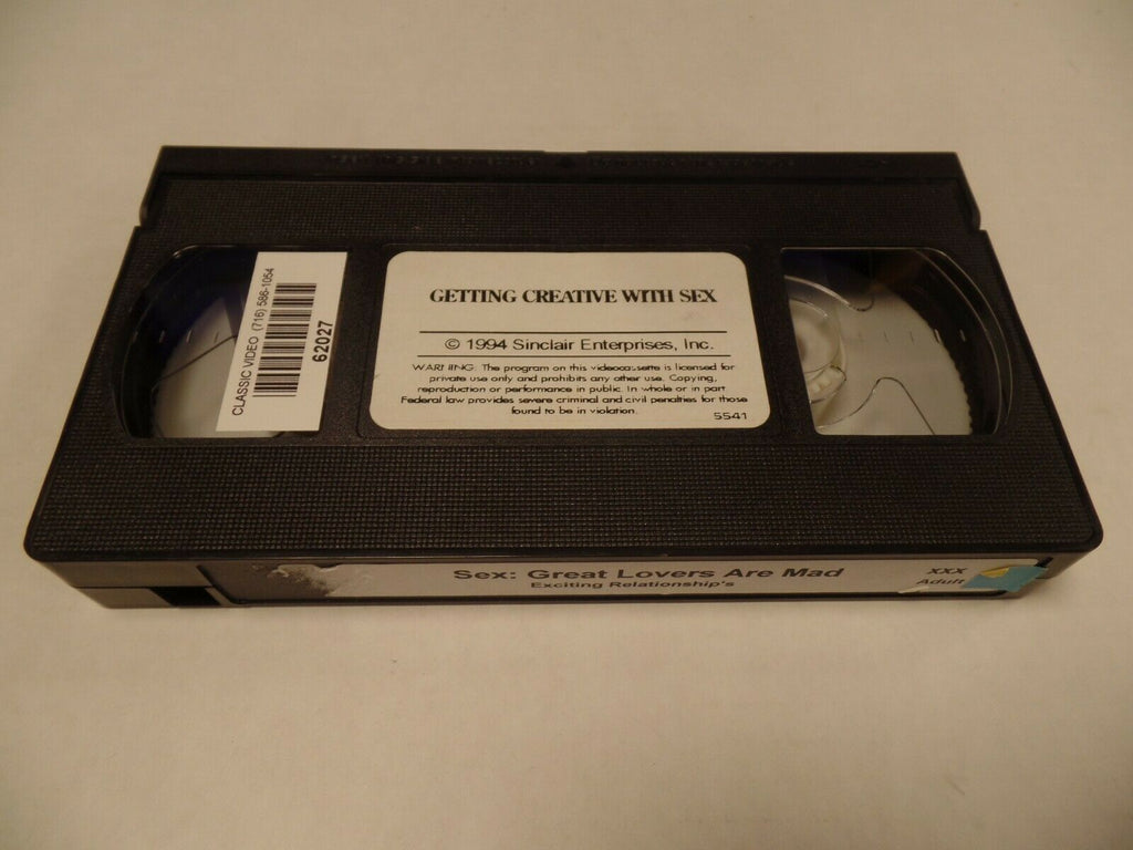 Getting Creative with Sex Great Lovers 1994 Sinclair Ent Adult VHS 052219AMP2