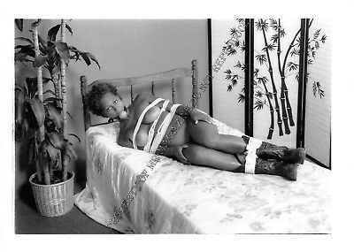Adult Vintage B&W Photo 5x7 HOM Bondage Tan Brunette Bound & Dominated 54HZ