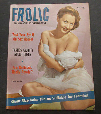 Frolic Busty Adult Pin-Up Magazine Carol Grace August 1958 vg 070215lm-ep