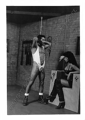Adult 1990s B&W Photo 5x7 Bondage Man Bound Dominated by Woman Whipped 294MW