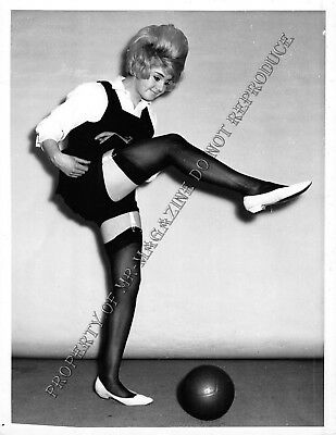 1950s Pin-Up B&W Risque Photo 8.5"x6.5" Sexy Blonde Posing in Lingerie 360FB