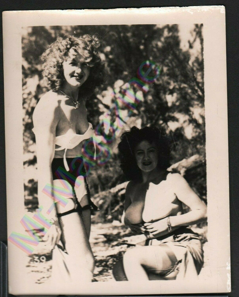 Vintage B&W Risque Pinup 4" x 5" Sexy Blonde and Brunette Cheesecake BC94