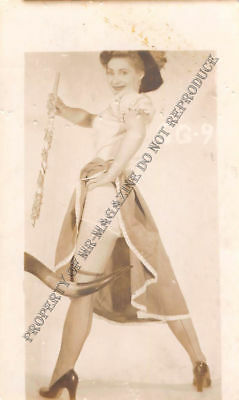 Adult Vintage B&W Photo 2.5x4 Beautiful Brunette Undressing Strip Tease 140HV