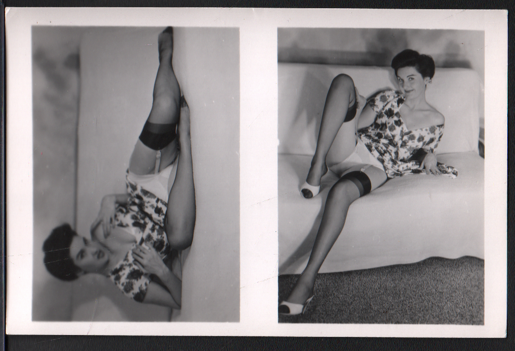 Vintage B&W Pinup Risque Photo 3.5"x5" Sexy Woman Cheesecake AD49