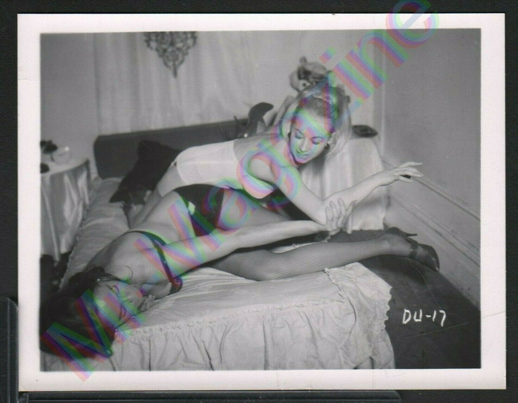 Vintage B&W Risque Pinup 4"x5" Sexy Blonde and Brunette Classic Cheesecake AS48