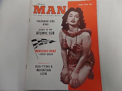 Modern Man Adult Magazine Calendar Girl King June 1954 ex 021316lm-ep