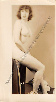 Adult B&W Photo 1940s/50s 2.5x4 Beautiful Brunette Seductively Undressing 4MH
