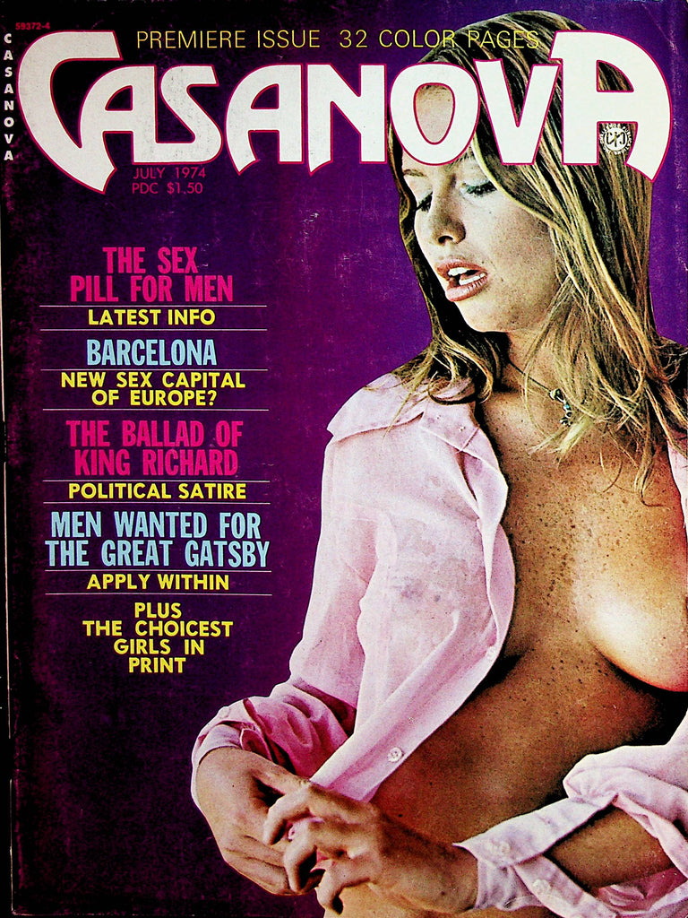 Casanova Busty Magazine  Roberta Pedon /Centerfold Girl Sara Keene  July 1974 Premiere Issue    062822lm-p2