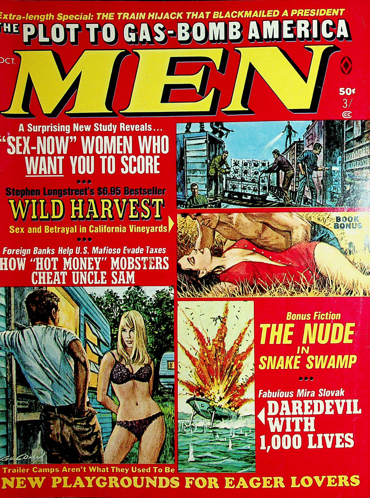 Men Vintage Magazine   Jo Baker / The Nude In Snake Swamp  October 1969    112021lm-dm