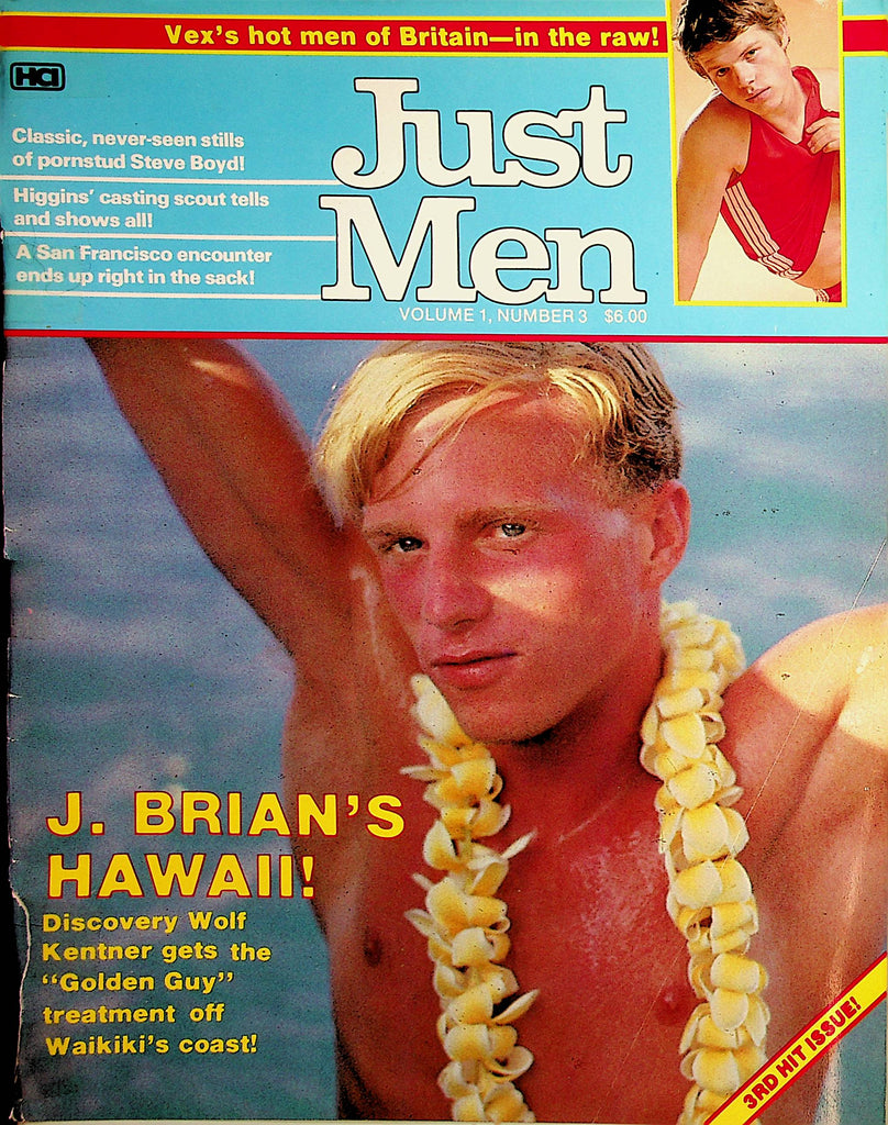 Just Men Gay Magazine   J. Brian's Hawaii!  Cover Guy Wolf Kentner vol.1 #3 1982      050422lm-p