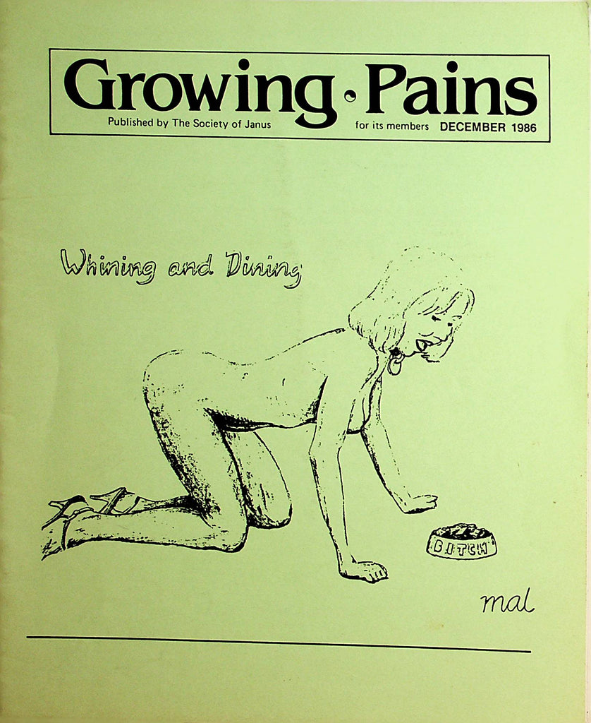 Growing Pains Fetish Magazine  Whining & Dining  December 1986 by The Society Of Janus    121121lm-dm